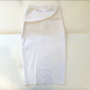 New DION LEE Density Knit Skirt in Ivory & White